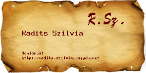 Radits Szilvia névjegykártya
